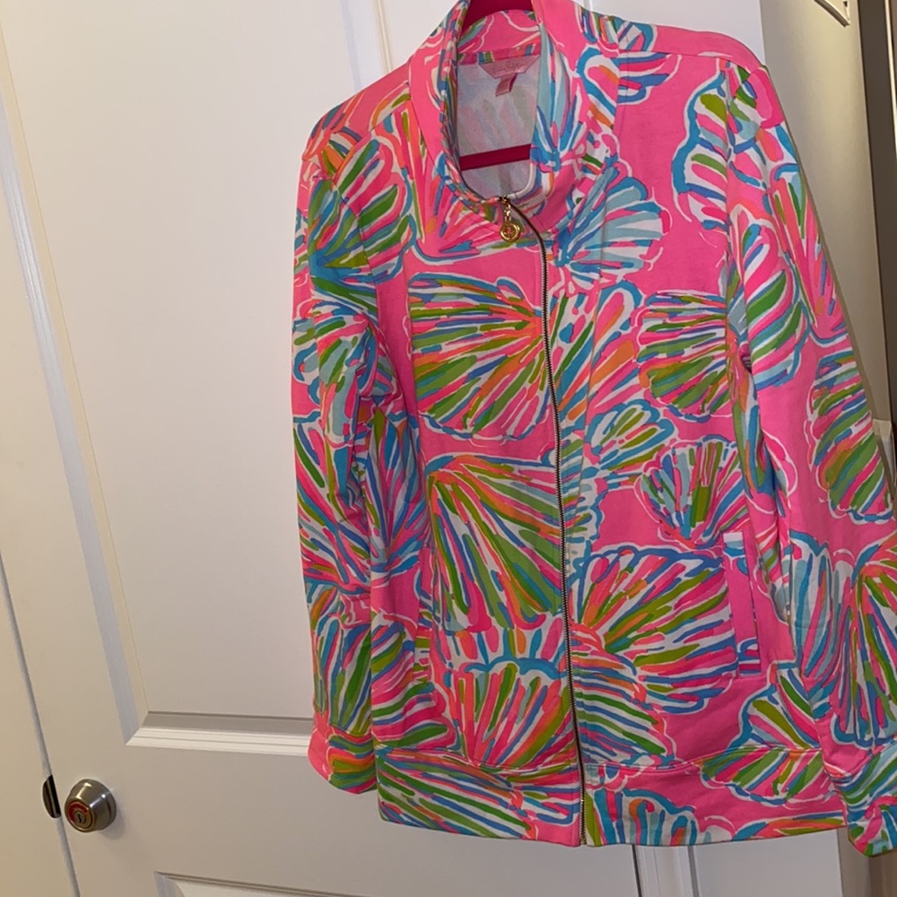 Lilly Pulitzer Reagan zip up jacket- shellabrate XL- used